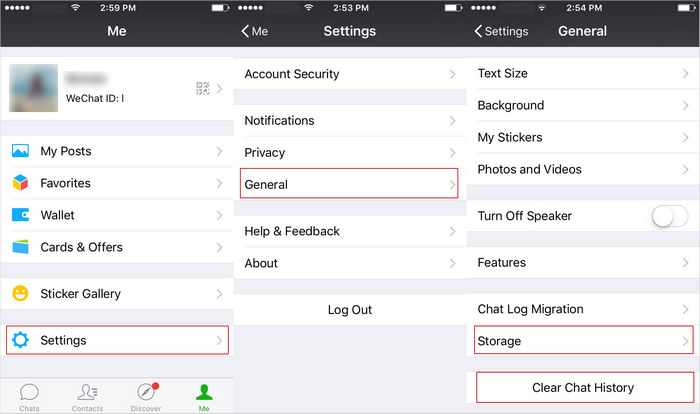 Delete iPhone WeChat Chat History