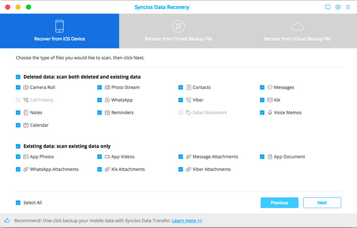 recover desired file types