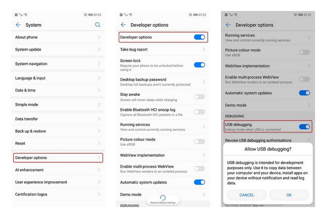 debug Huawei P40